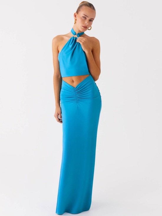 Peppermayo Dresses & Skirts - Peppermayo Blue Halter Maxi Dress